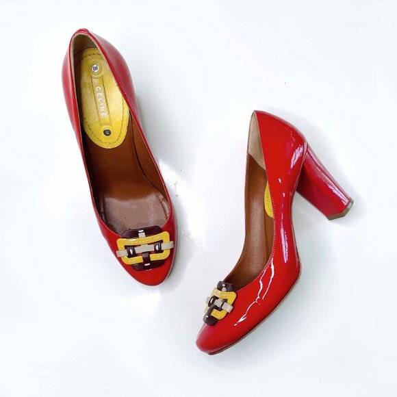 céline red patent leather pumps - size 38.5 - Picture 1 of 7